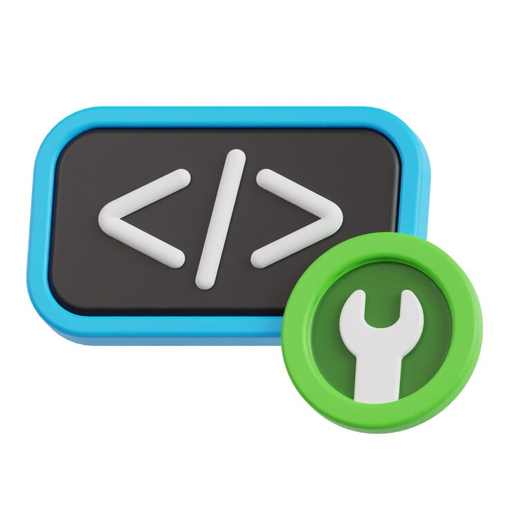PSD soporte técnico de codificación icono 3d aislado en el fondo blanco