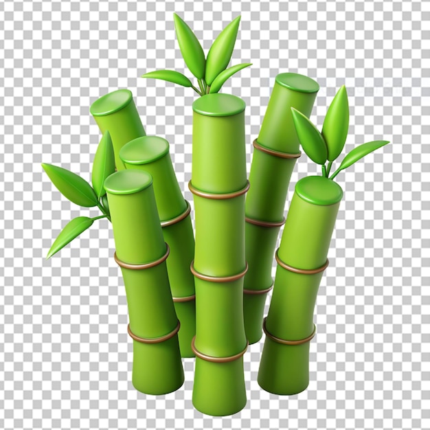 PSD los soportes simbólicos de bambú verde 3d en png