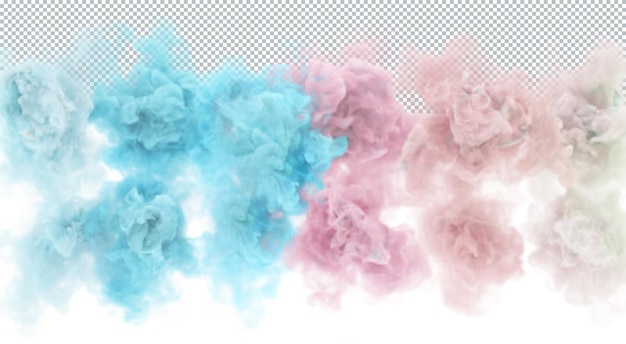 Sopros mágicos de cor pastel de fumaça 3d renderizam fundo de neblina abstrato