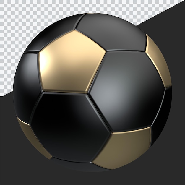 Soquete de bola de futebol ouro preto 3d realista