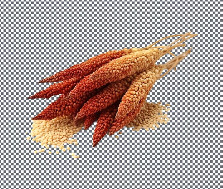 PSD sorghum natural y fresco secado aislado sobre un fondo transparente