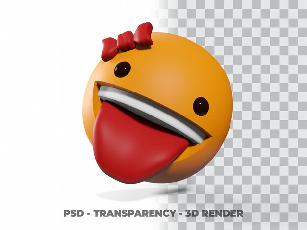 Sorriso emoticon 3d com fundo de transparência