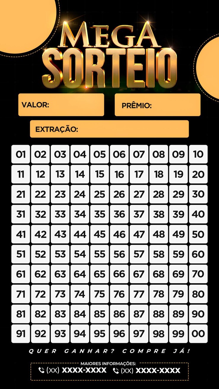 PSD un sorteo afortunado con números de uno a cien completamente editable