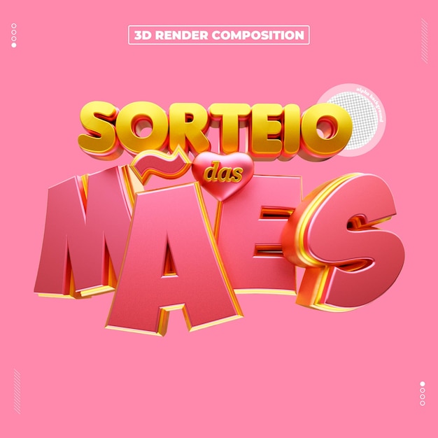 sorteo del premio del día de la madre renderizado en 3d del sello