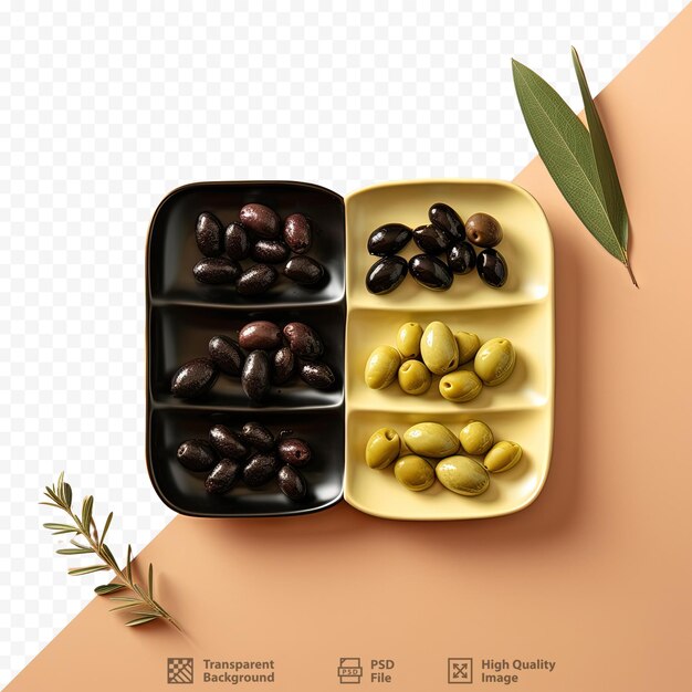 PSD sortiment von eingelegten und getrockneten oliven