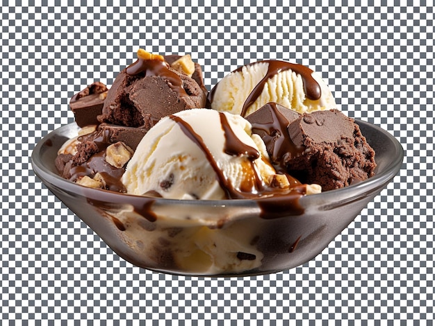 PSD sorvete de brownies saborosos isolados em fundo transparente