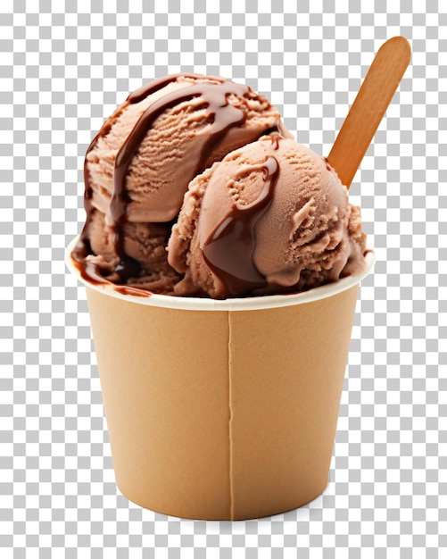 PSD sorvete de chocolate em uma tigela isolada em fundo transparente png psd