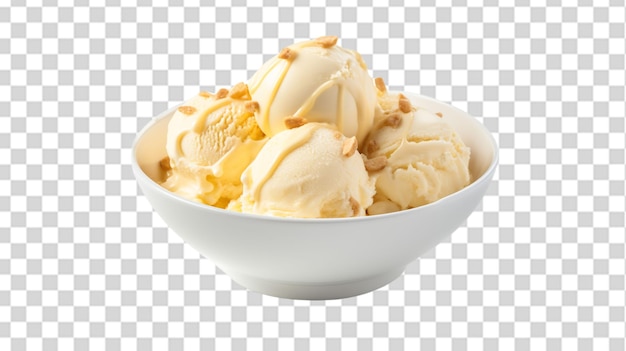 PSD sorvete de manteiga escocês em tigela branca png