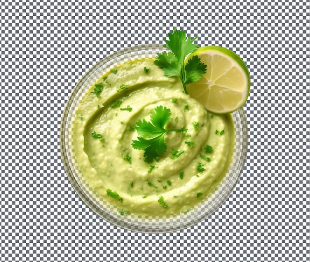 PSD soummy cilantro lime hummus isolé sur un fond transparent