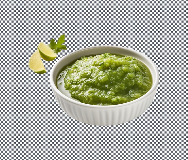 Soummy dhania pudina chutney aislado en un fondo transparente