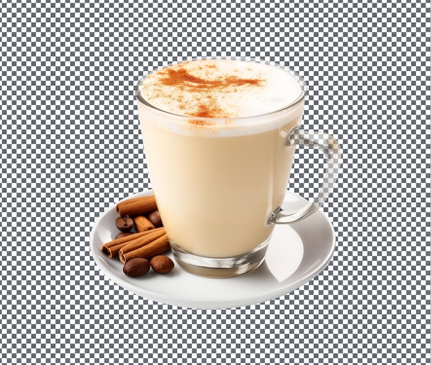 PSD soummy eggnog latte aislado sobre un fondo transparente