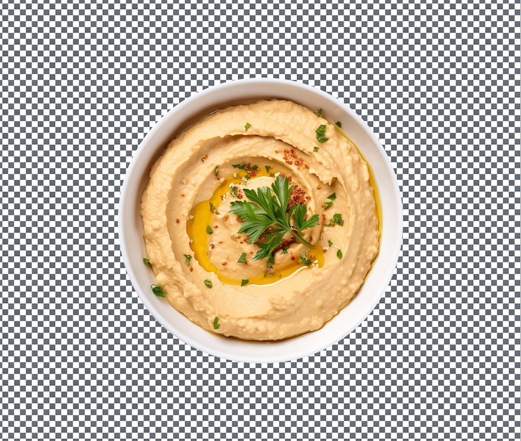 PSD soummy hummus in ciotola isolato su sfondo trasparente