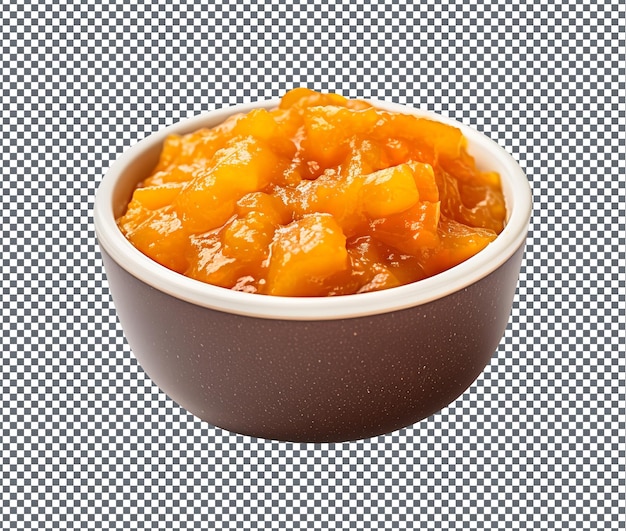 Soummy mango chutney aislado en un fondo transparente