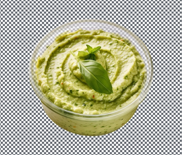 PSD soummy pesto hummus isolé sur un fond transparent