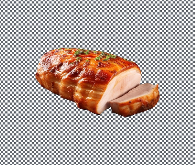 PSD soummy pork loin roast aislado en un fondo transparente