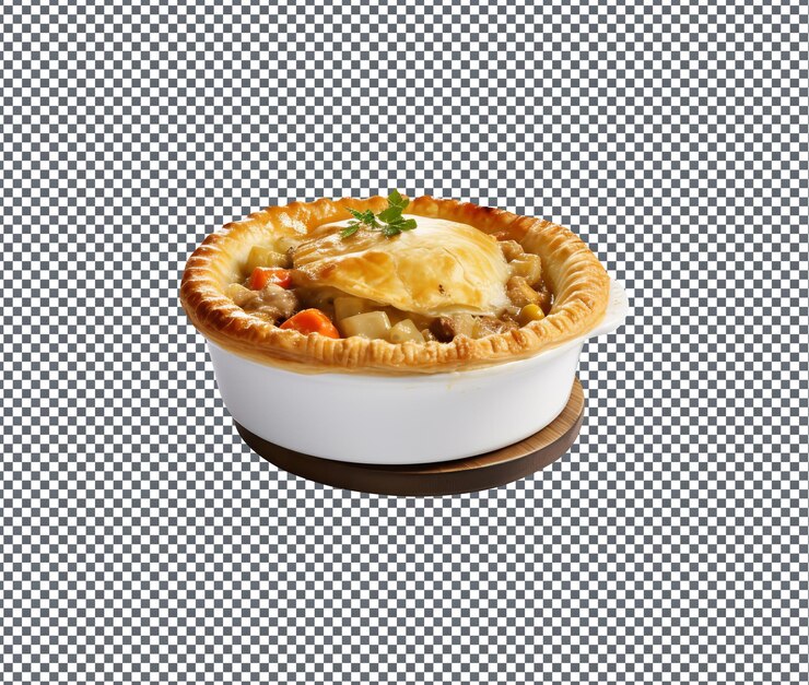 PSD soummy pot pie carne de vaca de frango isolada em fundo transparente