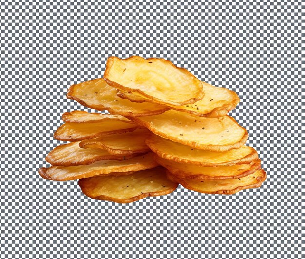 PSD soummy potato chips aislados en un fondo transparente