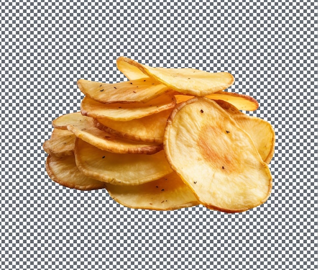 PSD soummy potato chips aislados en un fondo transparente