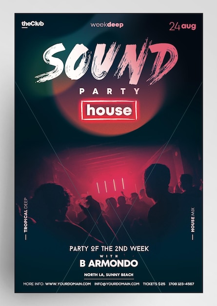 PSD sound-party-nacht-flyer-design