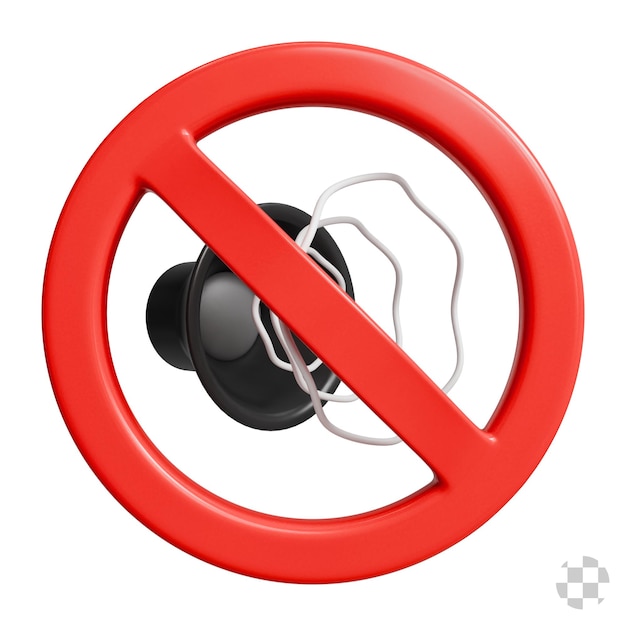 Sound Prohibition Sign 3D