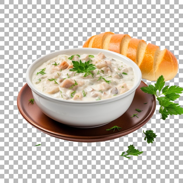 PSD soupe de palourdes sur fond transparent