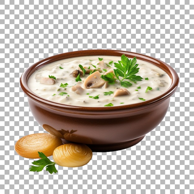 PSD soupe de palourdes sur fond transparent