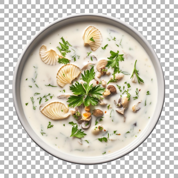 PSD soupe de palourdes sur fond transparent