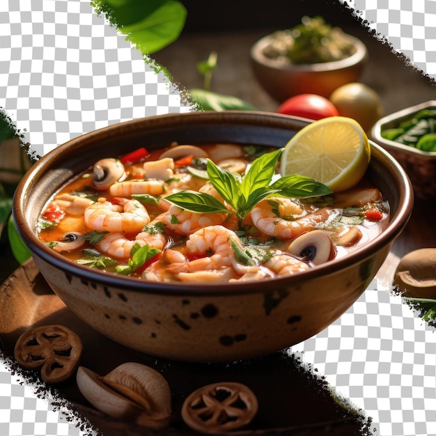 PSD la soupe thaïlandaise aux crevettes tom yum goong est mon fond transparent préféré