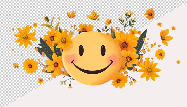 PSD un sourire sur un fond transparent