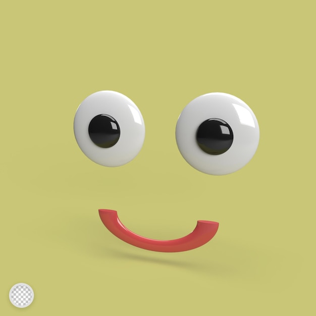 Sourire visage rendu 3d illustration