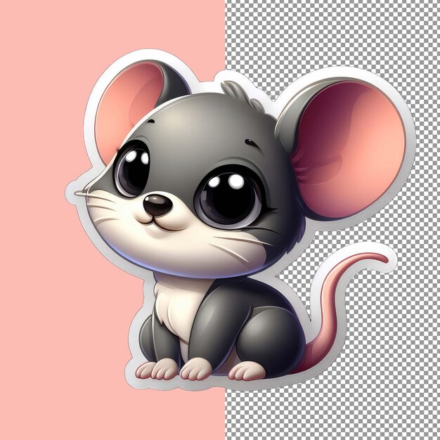 Souris Ludique Avec De Grandes Oreilles Autocollant Png