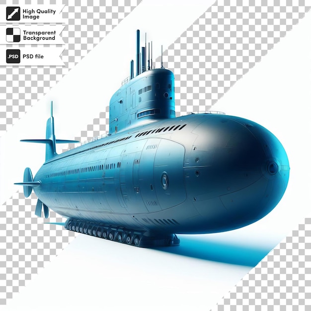 PSD un sous-marin bleu avec un nez bleu et les mots marine sur le devant