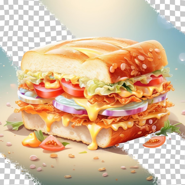 PSD sous-pain remplissant un sandwich fond transparent