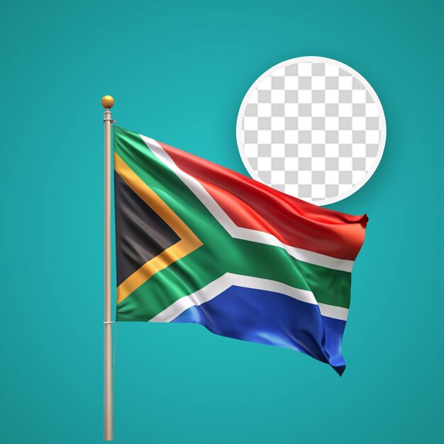 PSD south africa high quality flag in realistic 3d render