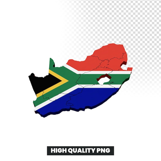 South African Flag Map Illustration