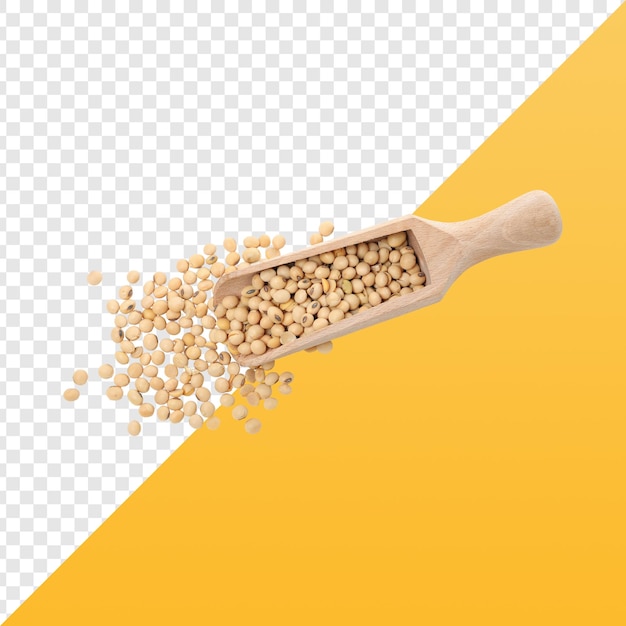 Soya dans une cuillère en bois