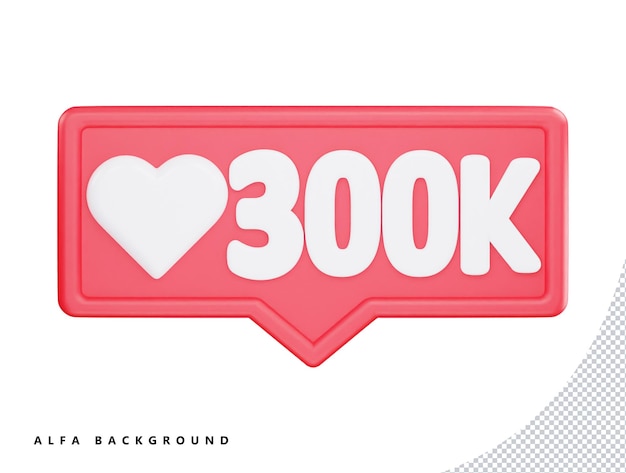 Soziale Liebe reagieren 3D-Rendering-Vektor-Symbol-Illustration