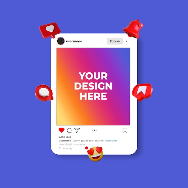 Soziale Medien Instagram Post Vorlage UI-Schnittstelle