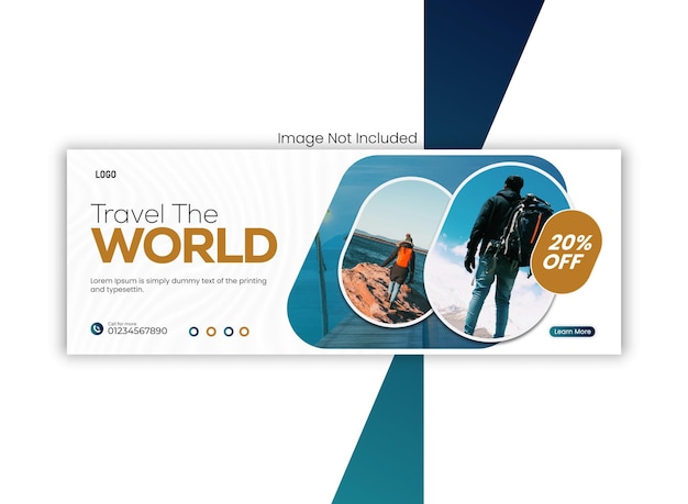 Soziale Medien Vorlage für Banner oder Web-Cover für Reisewerbungen