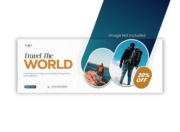 Soziale Medien Vorlage für Banner oder Web-Cover für Reisewerbungen