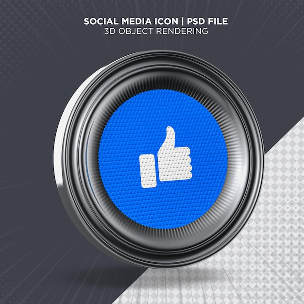 Soziale medien wie symbol kreis logo 3d-rendering