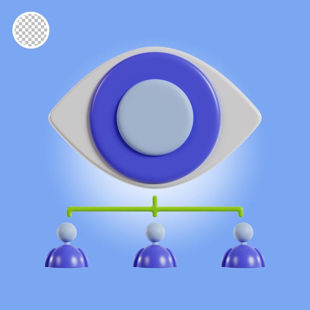 Soziale Perspektive 3D-Objekt-Symbol-Illustration