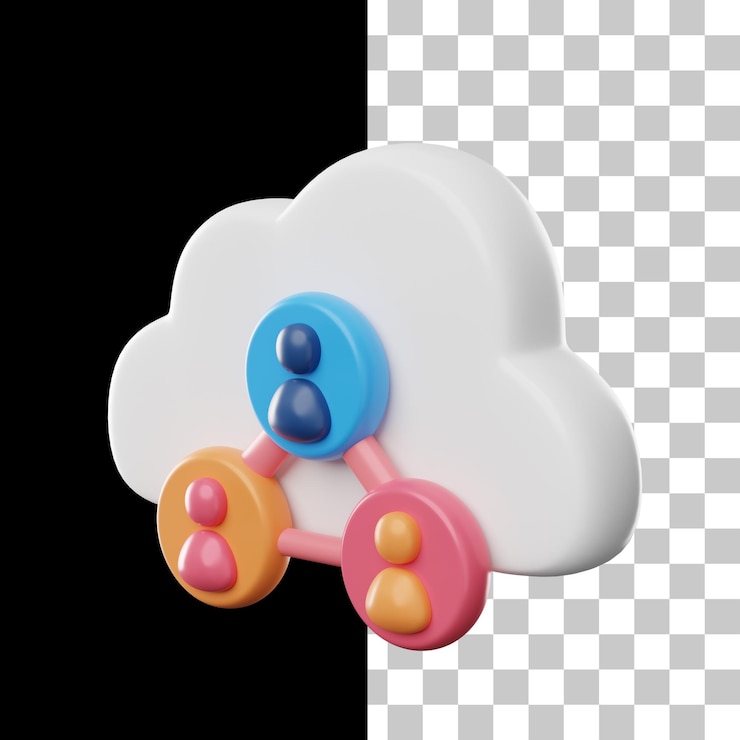 PSD soziales netzwerk 3d-symbol