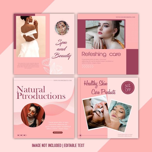 spa y belleza spa y salón Diseño de plantilla de póster de redes sociales Colecciones