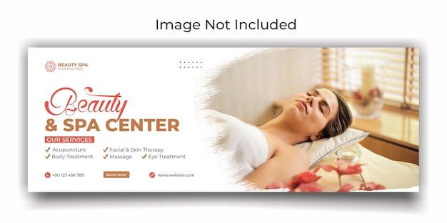 Spa- und Beauty-Center Social Media oder Facebook-Cover-Template-Design