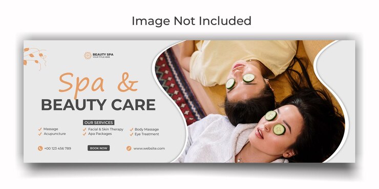 PSD spa- und schönheitspflege social media oder facebook-cover-template-design
