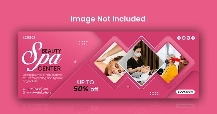 PSD spa- und schönheitszentrum social media oder facebook cover foto vorlage design