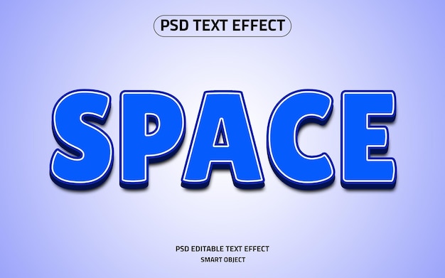 Space 3d blue text effect mockup