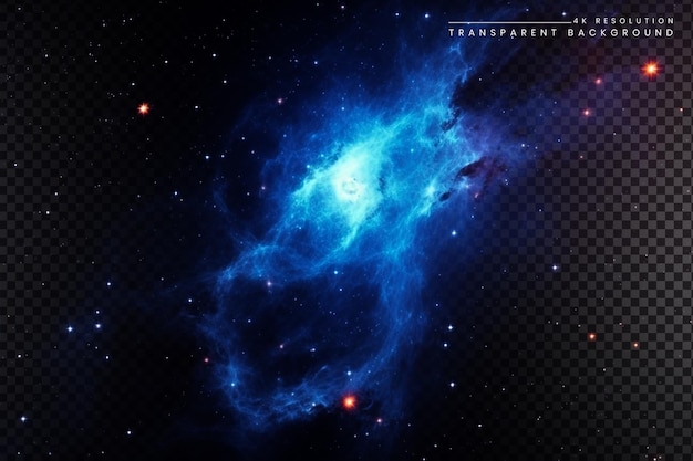 Space Galaxy Star and Fire Energy Light Effect on Transparent Background
