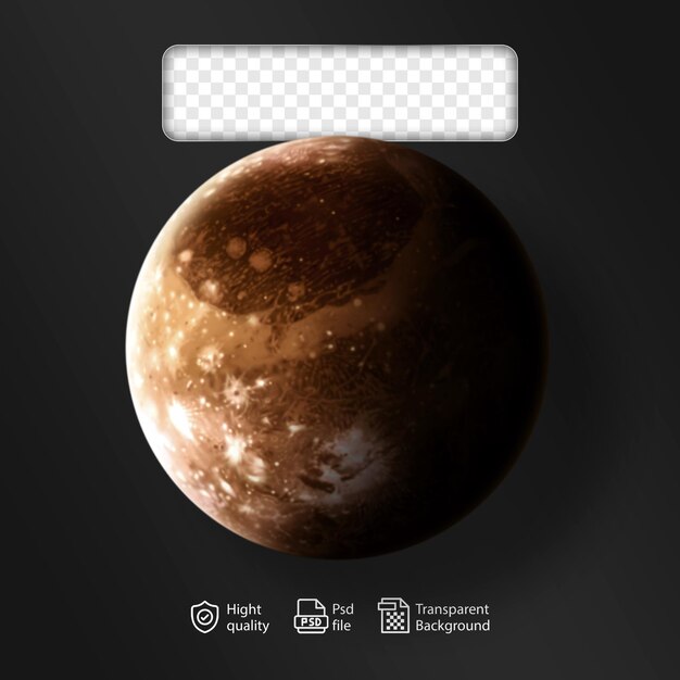 Space planet transparent file in 3d rendering